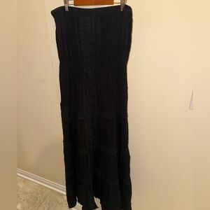 Elegant Black Lace Maxi Skirt